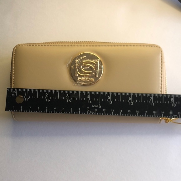 BEBE Melendy Zip Around Wallet Beige - Picture 6 of 7